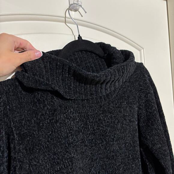 Karen Scott Chunky Knit Cowl Neck Sweater Black Fall Winter Cozycore Pull Over - Picture 8 of 8